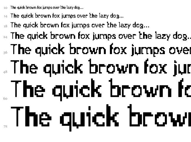 Prudencia Digital font waterfall